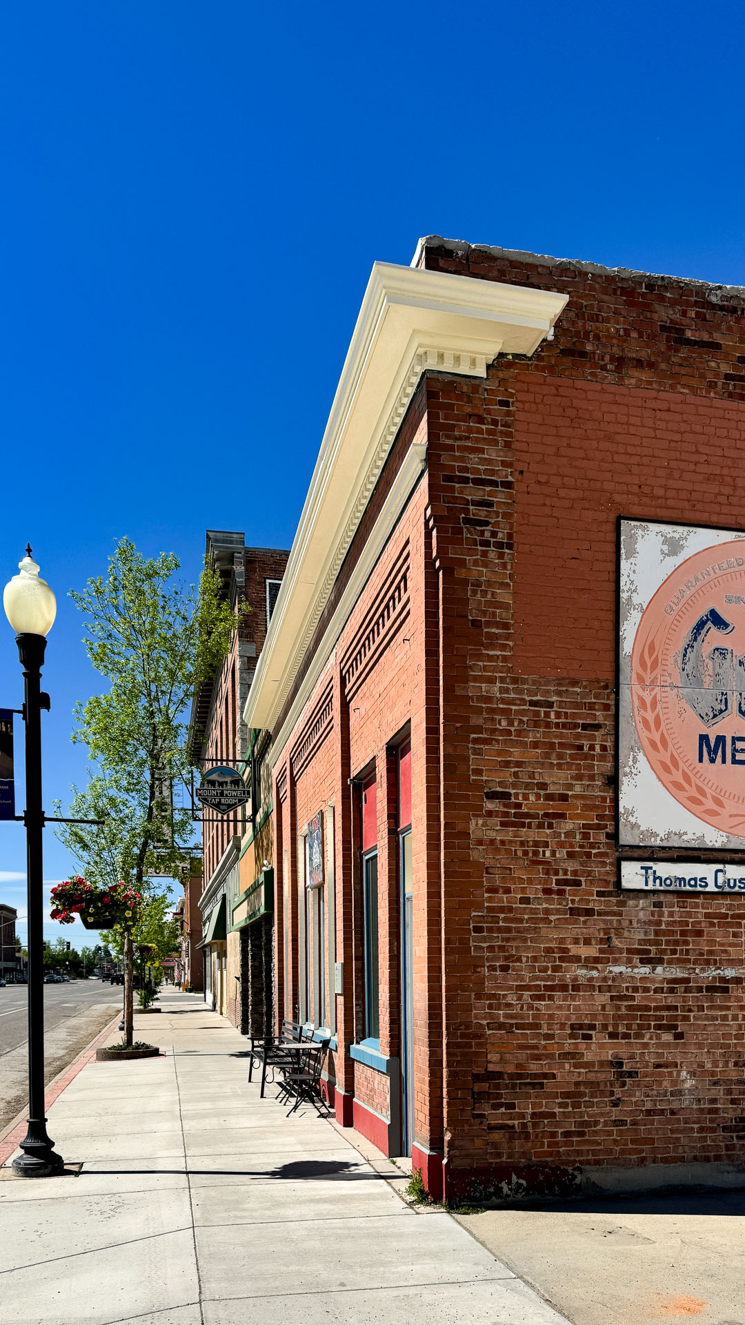 Main Street and storefronts in Deer Lodge, MT